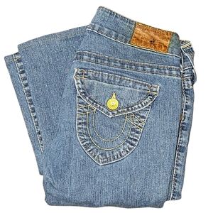 True Religion Women's Billie Mid Rise Straight Leg Rinse Jean